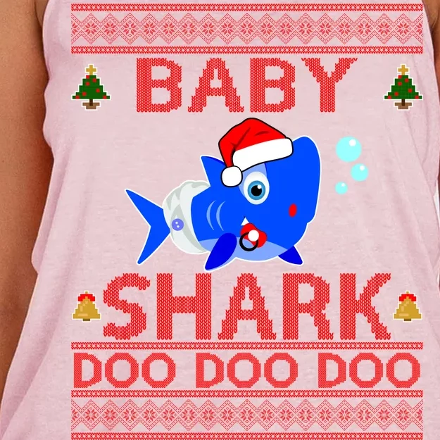 Baby Shark Doo Doo Cute Ugly Christmas Women's Knotted Racerback Tank