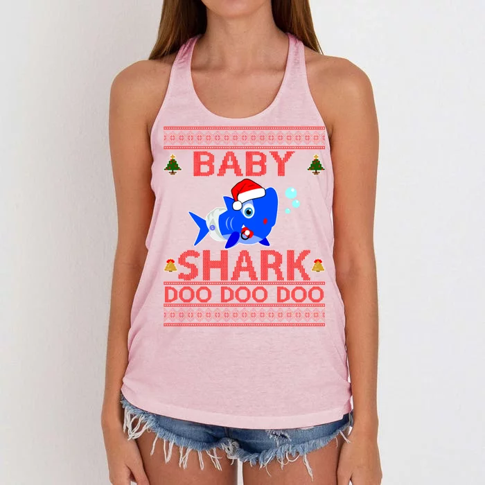 Baby Shark Doo Doo Cute Ugly Christmas Women's Knotted Racerback Tank