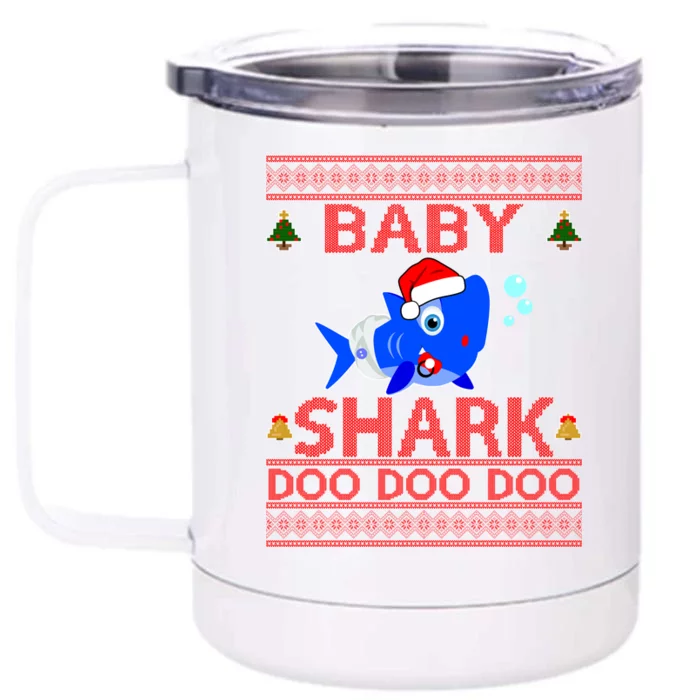 Baby Shark Doo Doo Cute Ugly Christmas Front & Back 12oz Stainless Steel Tumbler Cup