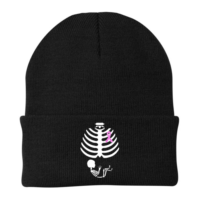 Baby Skeleton Breast Cancer Ribbon Knit Cap Winter Beanie