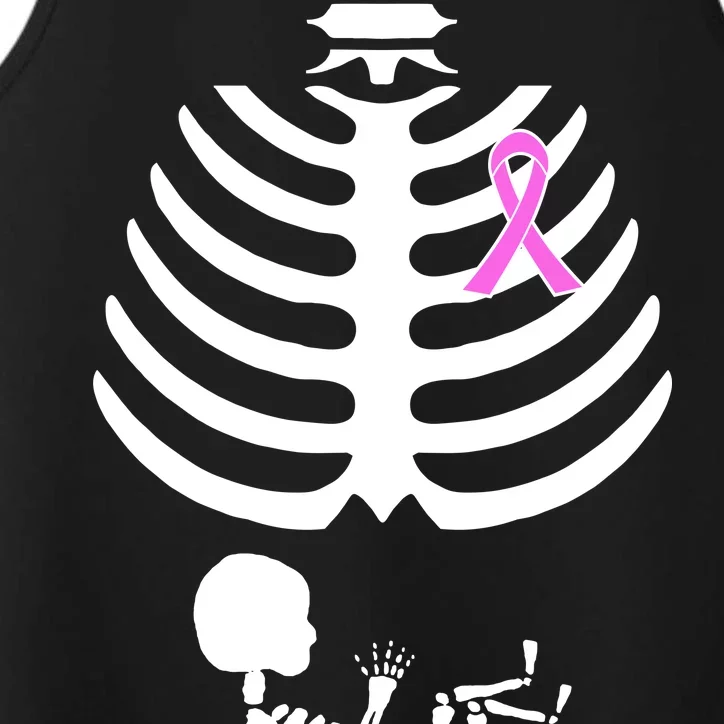 Baby Skeleton Breast Cancer Ribbon Performance Tank