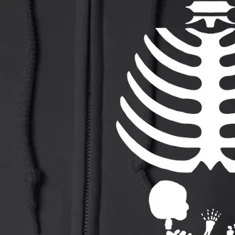 Baby Skeleton Breast Cancer Ribbon Full Zip Hoodie