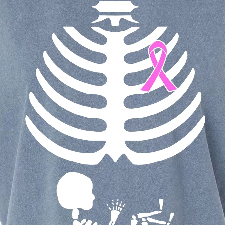 Baby Skeleton Breast Cancer Ribbon Garment-Dyed Women's Muscle Tee