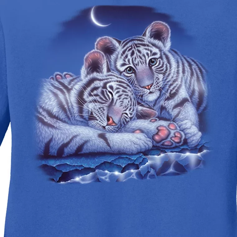 Baby Tigers Moon Ladies Long Sleeve Shirt