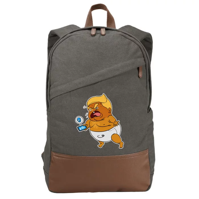 Baby Trump Crying Tweet Cotton Canvas Backpack