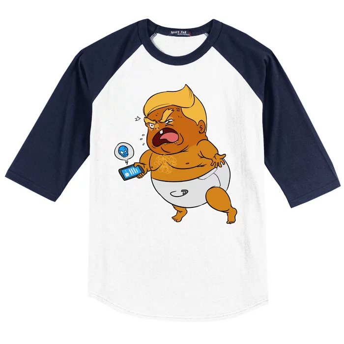 Baby Trump Crying Tweet Baseball Sleeve Shirt