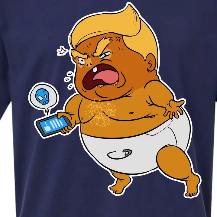 Baby Trump Crying Tweet Sueded Cloud Jersey T-Shirt