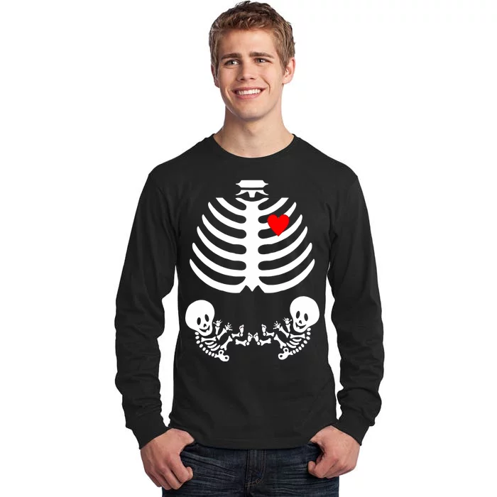 Baby Twins Skeleton Halloween Costume Tall Long Sleeve T-Shirt