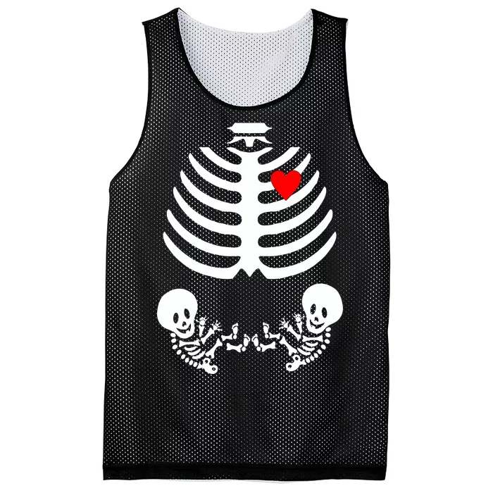 Baby Twins Skeleton Halloween Costume Mesh Reversible Basketball Jersey Tank