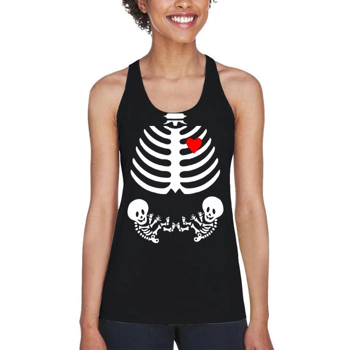 Baby Twins Skeleton Halloween Costume Women's Racerback Tank