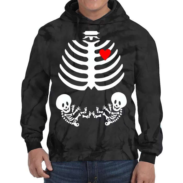 Baby Twins Skeleton Halloween Costume Tie Dye Hoodie