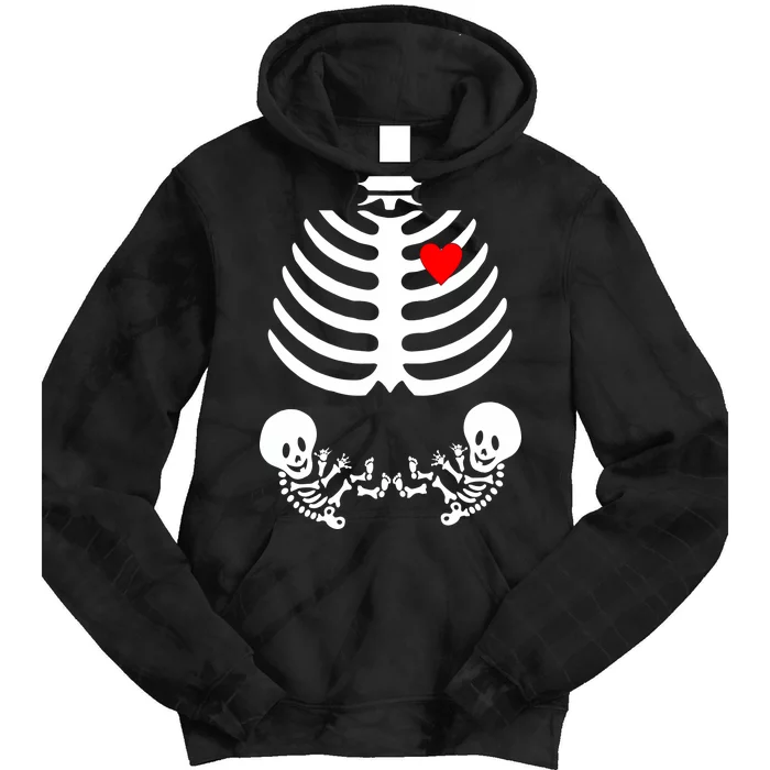 Baby Twins Skeleton Halloween Costume Tie Dye Hoodie