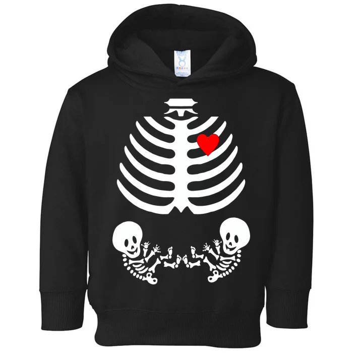 Baby Twins Skeleton Halloween Costume Toddler Hoodie