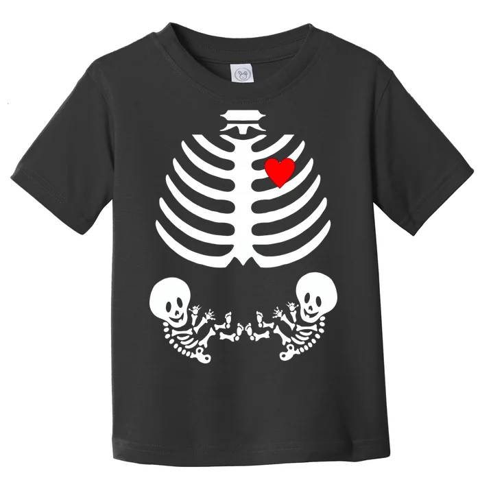 Baby Twins Skeleton Halloween Costume Toddler T-Shirt