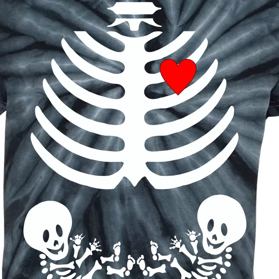 Baby Twins Skeleton Halloween Costume Kids Tie-Dye T-Shirt