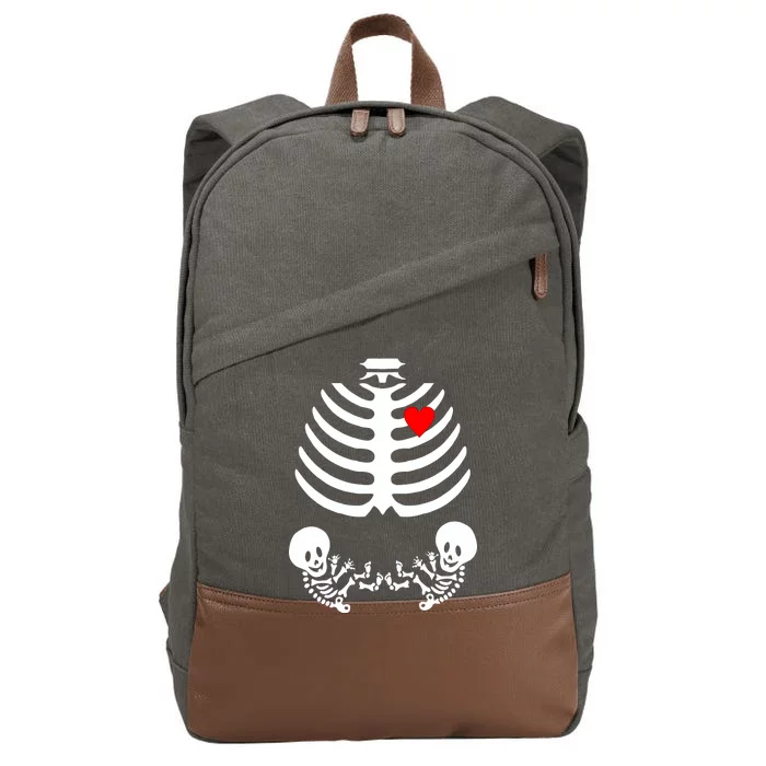 Baby Twins Skeleton Halloween Costume Cotton Canvas Backpack