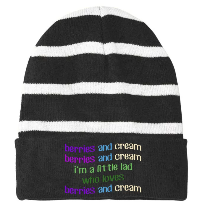 Berries And Cream Striped Beanie with Solid Band