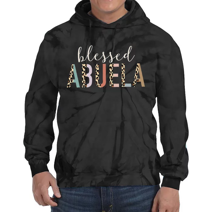 Blessed Abuela Cute Leopard Print Tie Dye Hoodie