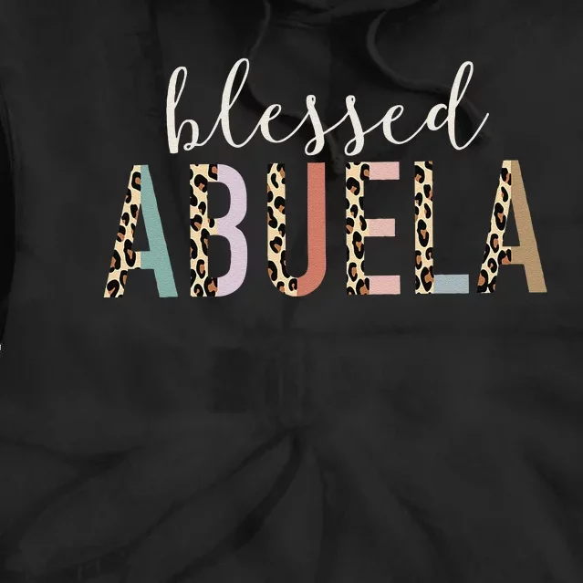 Blessed Abuela Cute Leopard Print Tie Dye Hoodie