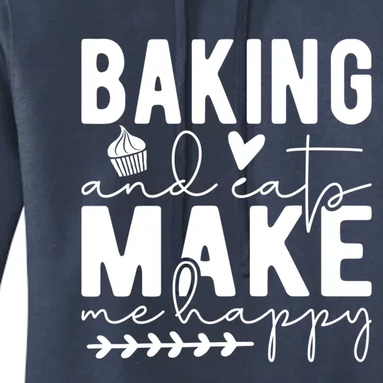 Baking And Cats Make Me Happy Feline And Cooking Lover Cool Gift Women's Pullover Hoodie