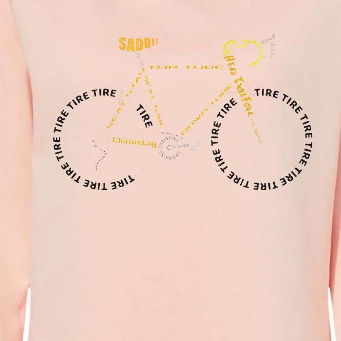 Bicycle Anatomy Cute Cycling Is Life Gift Womens California Wash Sweatshirt