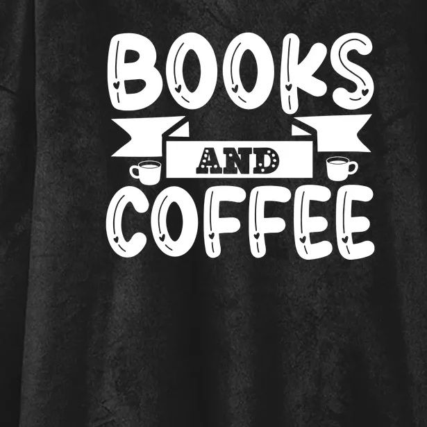 Books And Coffee Hooded Wearable Blanket