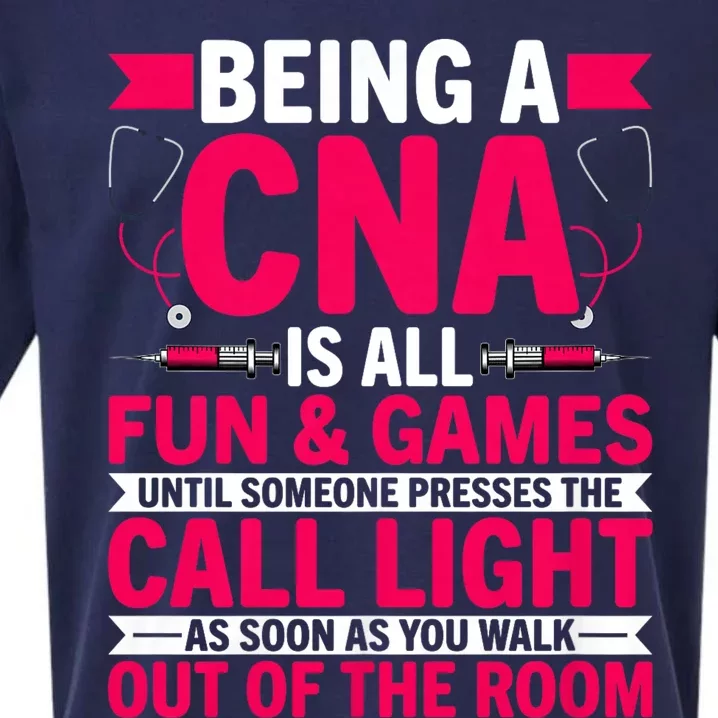 Being A Cna Is All Fun & Games Cna Medical Nursing Nurse Sueded Cloud Jersey T-Shirt