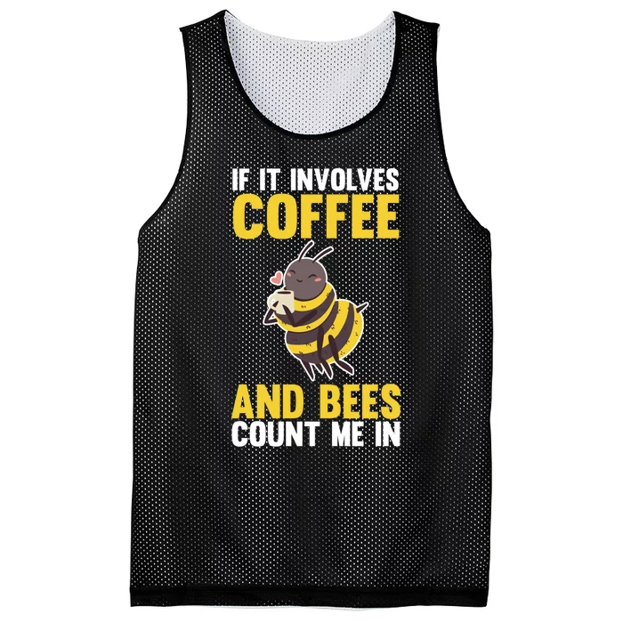 Bees And Coffee Cool Gift Mesh Reversible Basketball Jersey Tank