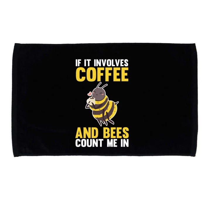 Bees And Coffee Cool Gift Microfiber Hand Towel