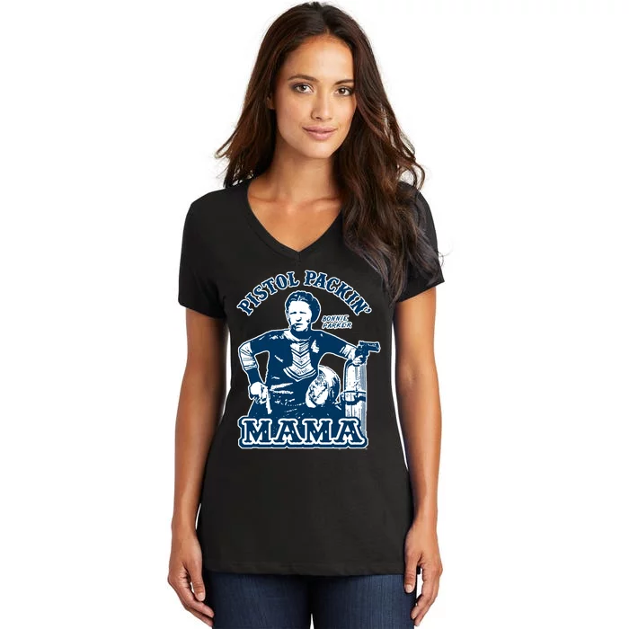 Bonnie And Clyde Pistol Packin Mama Women's V-Neck T-Shirt