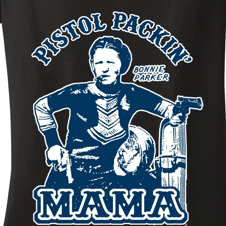 Bonnie And Clyde Pistol Packin Mama Women's V-Neck T-Shirt