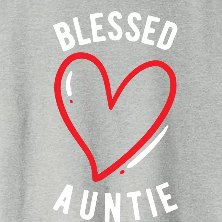 Blessed Auntie Cute Love Heart Aunt Reveal Vibes Funny Gift Women's Crop Top Tee