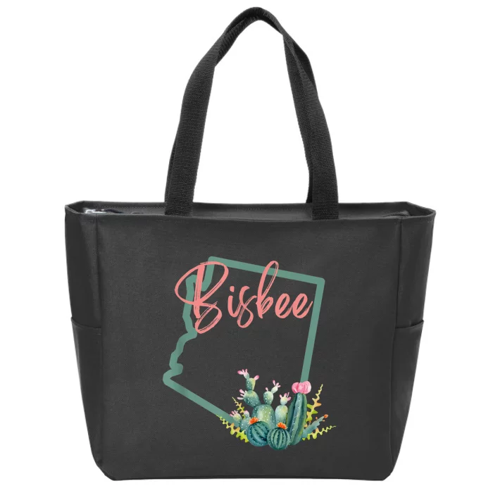 Bisbee Arizona Cacti State Souvenir Zip Tote Bag