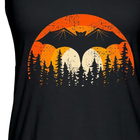 Bats Are Cool Lovely Bat Sunset School Summer Break Ladies Essential Flowy Tank