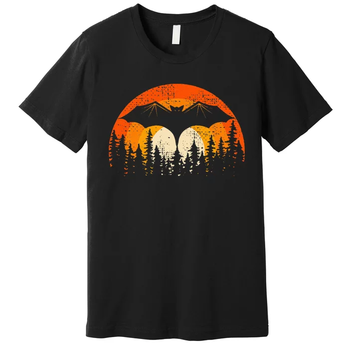 Bats Are Cool Lovely Bat Sunset School Summer Break Premium T-Shirt