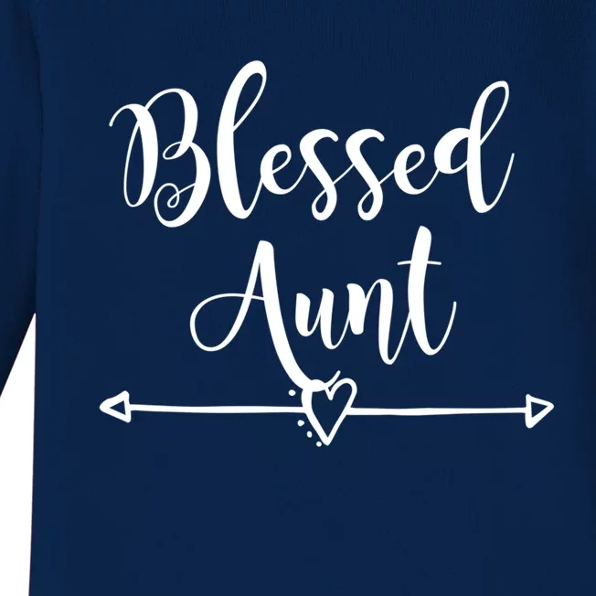 Blessed Aunt Cute Aunt Vibes For Best Auntie Gift Baby Long Sleeve Bodysuit