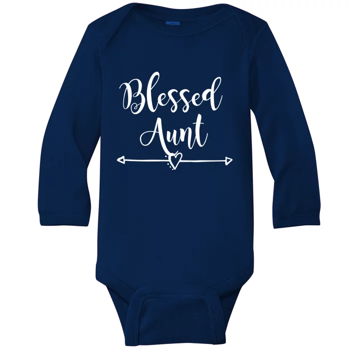 Blessed Aunt Cute Aunt Vibes For Best Auntie Gift Baby Long Sleeve Bodysuit