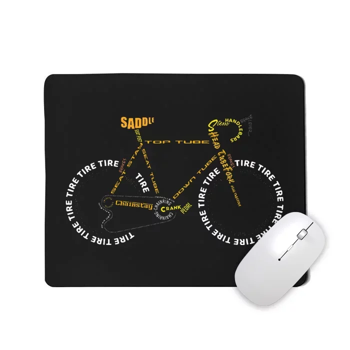 Bicycle Anatomy Cute Cycling Is Life Mousepad