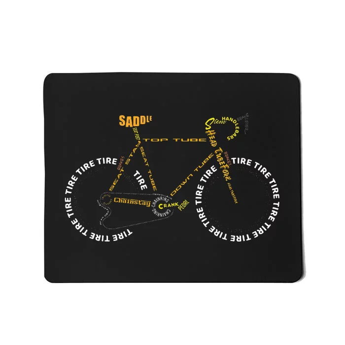 Bicycle Anatomy Cute Cycling Is Life Mousepad