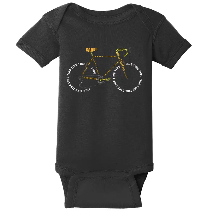 Bicycle Anatomy Cute Cycling Is Life Baby Bodysuit