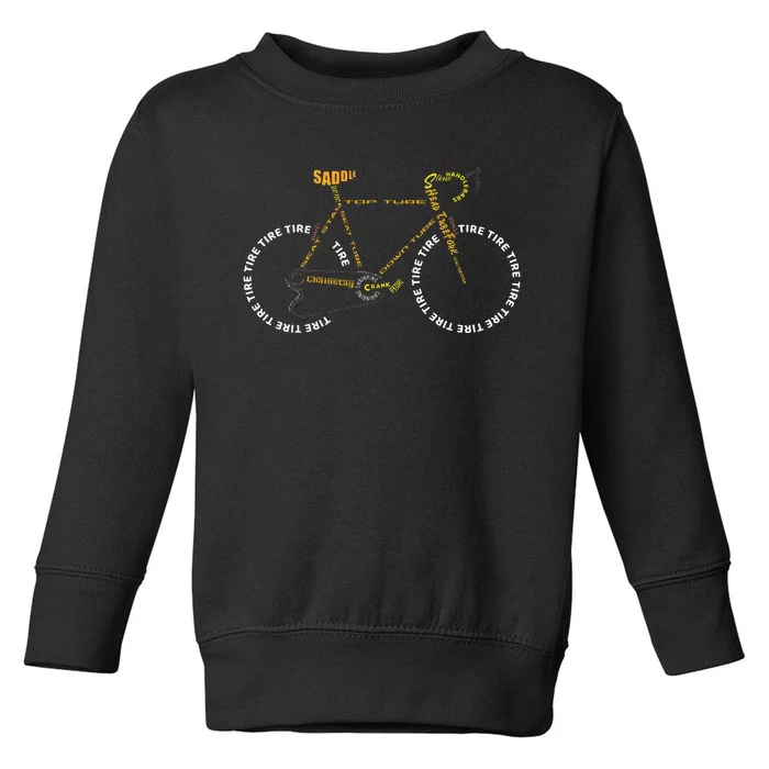 Bicycle Anatomy Cute Cycling Is Life Toddler Sweatshirt