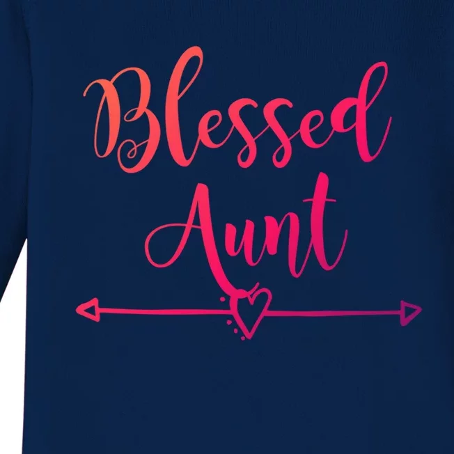 Blessed Aunt Cute Aunt Vibes For Best Auntie Gift Baby Long Sleeve Bodysuit