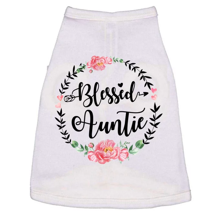 Blessed Auntie Cute Flower Auntie Gift Funny Gift Doggie Tank