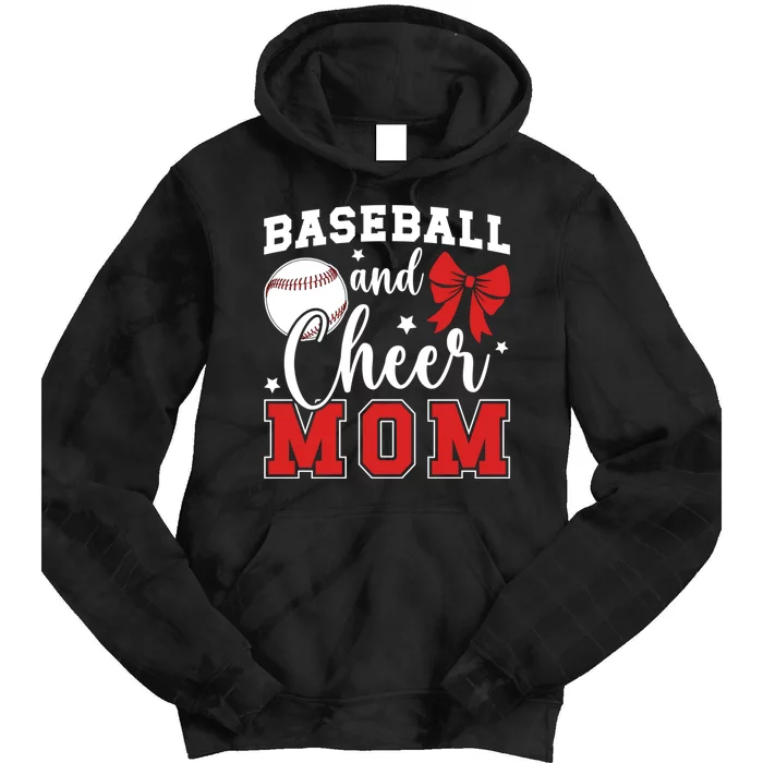 Baseball And Cheer Mom Cheerleader & Baseball Player Mom Tie Dye Hoodie