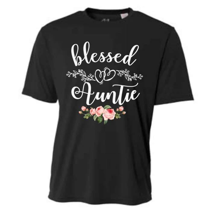 Blessed Auntie Cute Flower Auntie Tee Gift Cooling Performance Crew T-Shirt