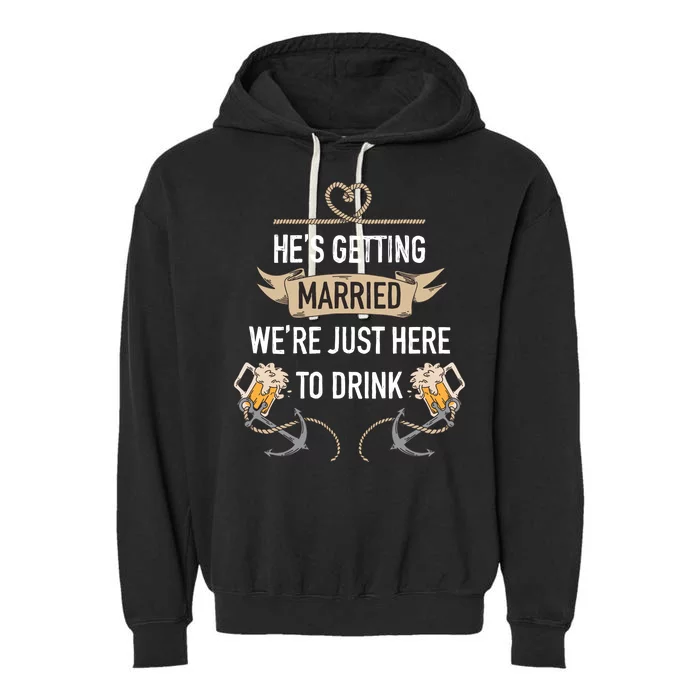 Bachelor Groom Drinking Garment-Dyed Fleece Hoodie