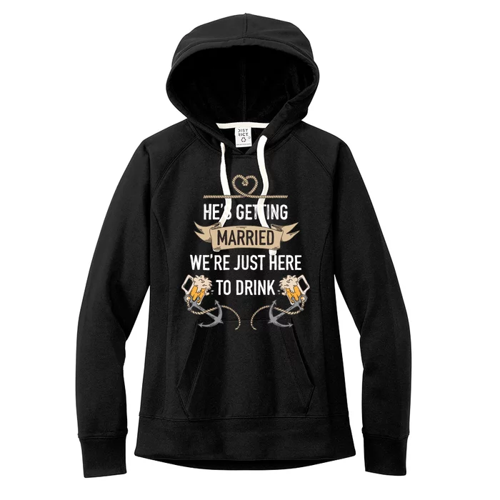 Bachelor Groom Drinking Women's Fleece Hoodie