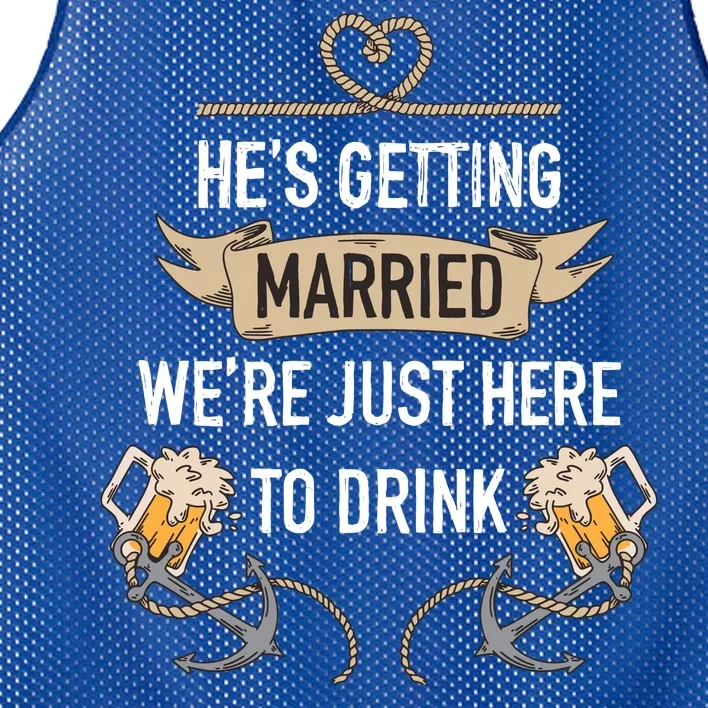 Bachelor Groom Drinking Mesh Reversible Basketball Jersey Tank