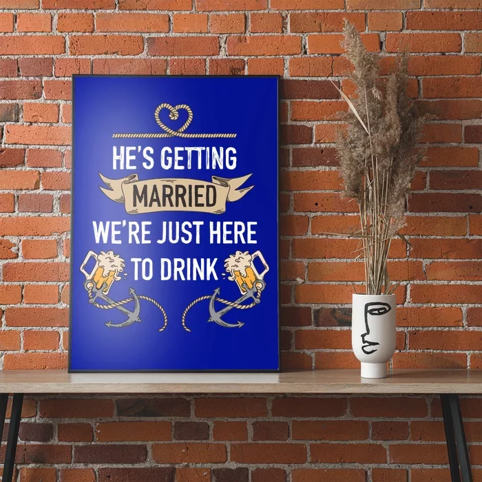 Bachelor Groom Drinking Poster