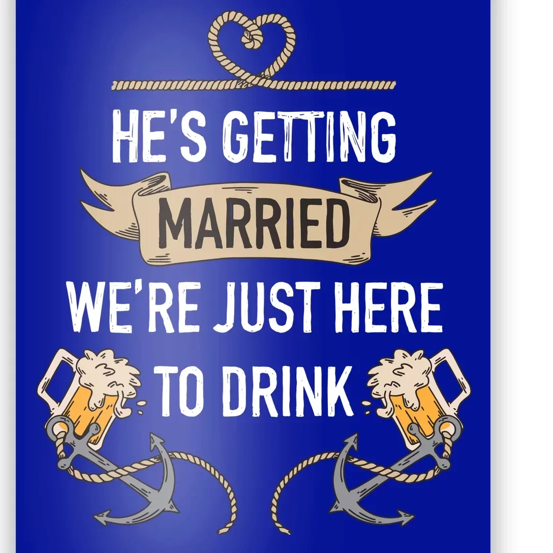 Bachelor Groom Drinking Poster